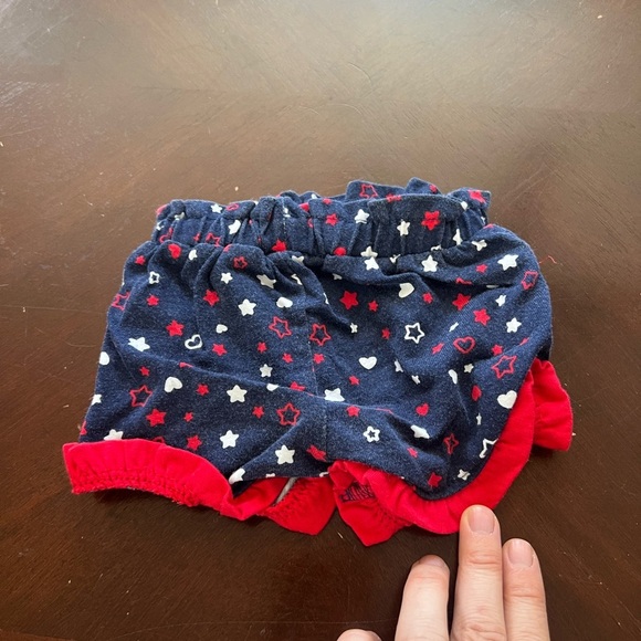 Blue and Red Polka Dot Paper Bag Shorts - Picture 4 of 4